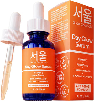 Seoul Ceuticals Korean Skin Care 20% Vitamin C Hyaluronic Acid Serum + CE Ferulic Acid