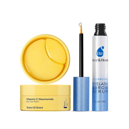 Eyelash Serum and Vitamin C Niacinamide Under Eye Patches Korean Skincare