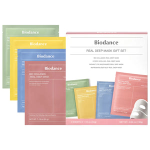 Biodance  Real Deep Mask Gift Set - 4 Masks for Pore Care, Hydration, Calming and Dark Spot Treatment